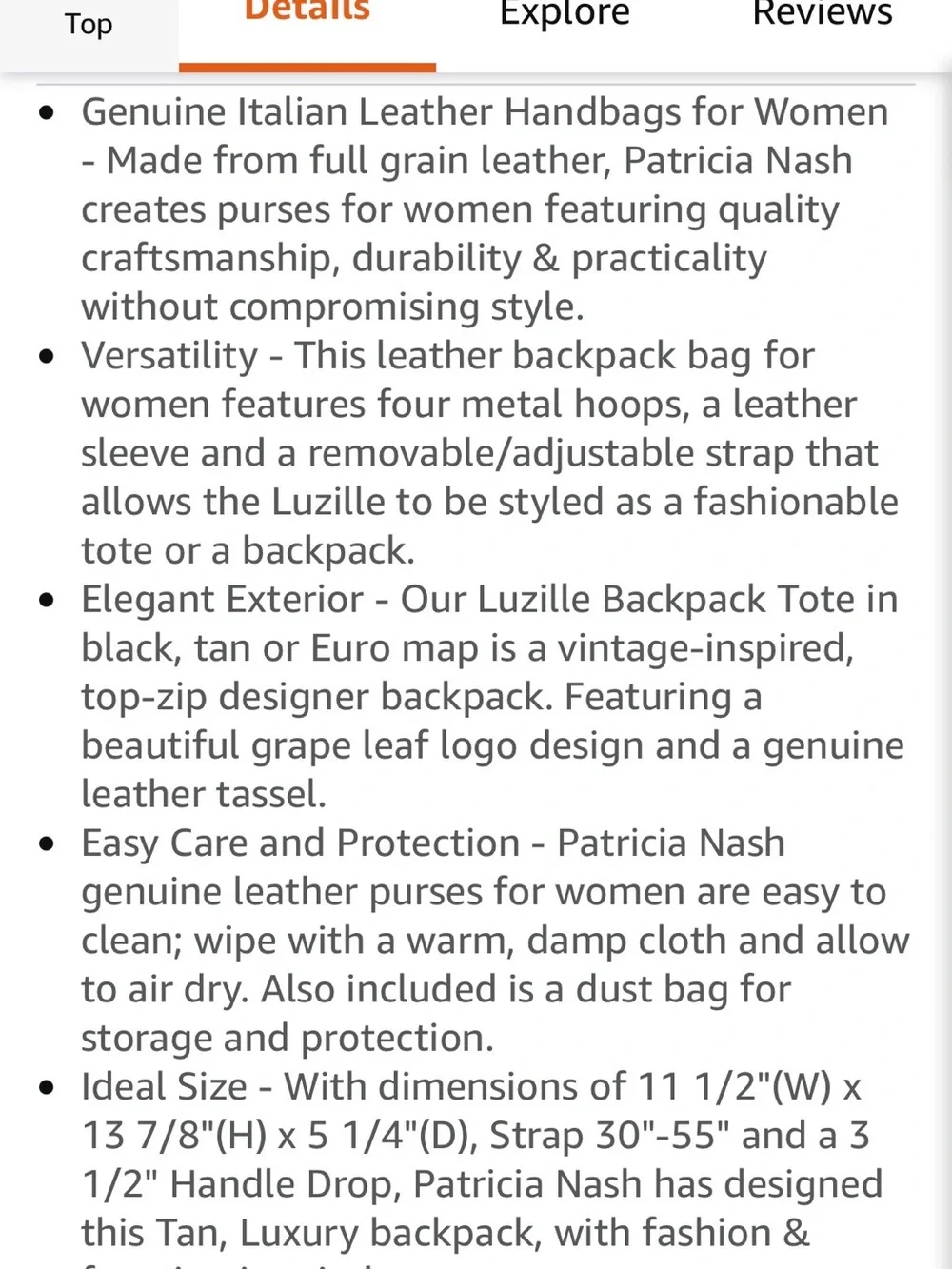 Patricia Nash “Luzille” Floral Leather Backpack in Excellent Condition